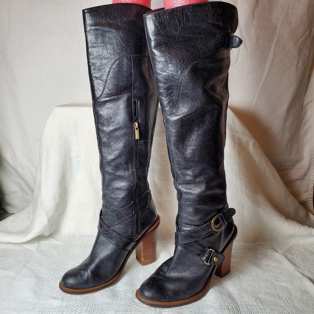 Boutique 9 Charrisa Black Leather Knee High Boot 8M